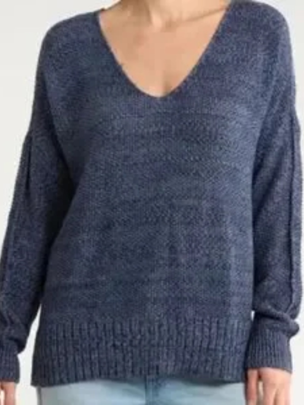 Lucky Brand V-Neck Oversized Pullover Sweater In Navy NWT Size Medium